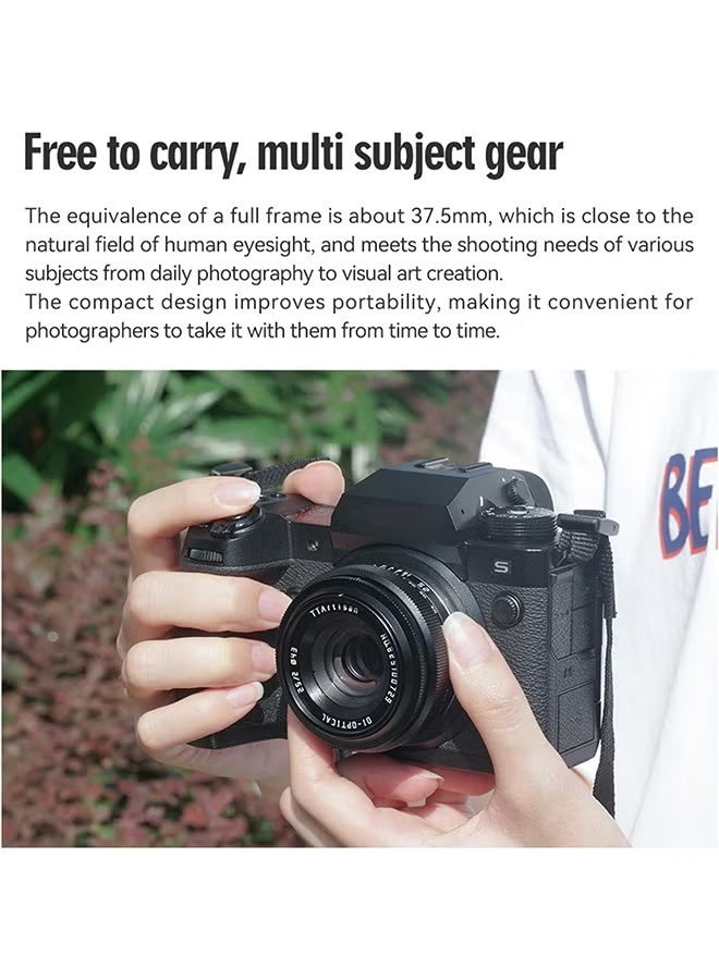 TTArtisan 25mm f2 APS-C Manual Focus Mirrorless Camera Lens Compatiable with Fuji X Mount X-A3 X-A5 X-A7 X-M1 X-M2 X-H1 X-T10 X-T20 X-T3 X-T4 X-T100 X-T200 X-T30 X-Pro3 X-E3 X-S10 X-H2S - Image 2
